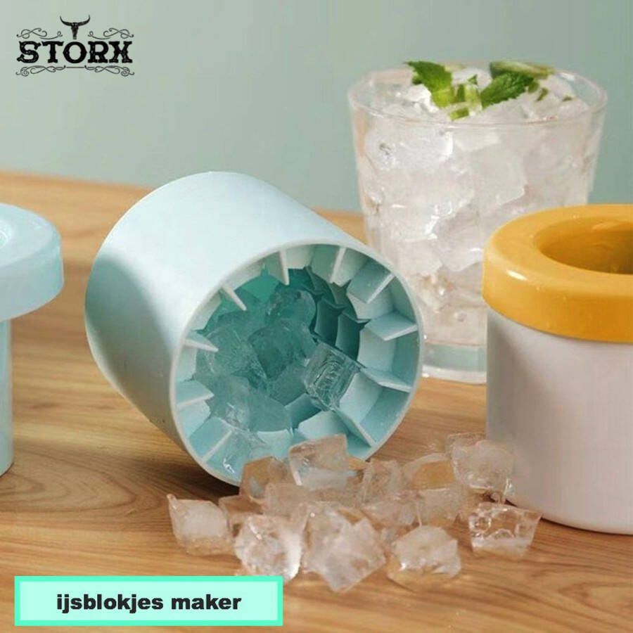 STORX ijsklontjesmaker Ice Cube Siliconen ijsblok maker geschikt voor 60 stuks Ijsblokmaker Siliconen ijsbookmaker Slush maker Frozen cocktail maker Frozen yogurt maker- Ijsblok maken Ijsklontjes vorm Herbruikbaar ijs