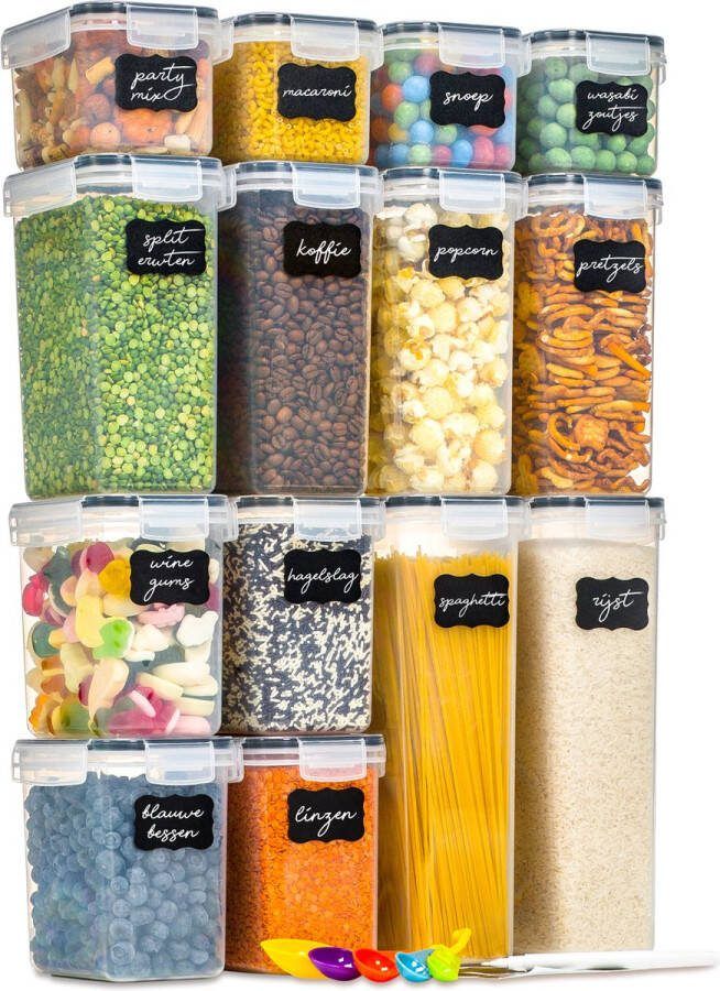 Stosh Vershoudbakjes Meal Prep Bakjes Lunchbox Diepvriesbakjes Vershouddoos Vershoudbakjes Set Plastic Bakjes Voedselcontainer Magnetron Bakjes Met Deksel 14 Stuks BPA vrij