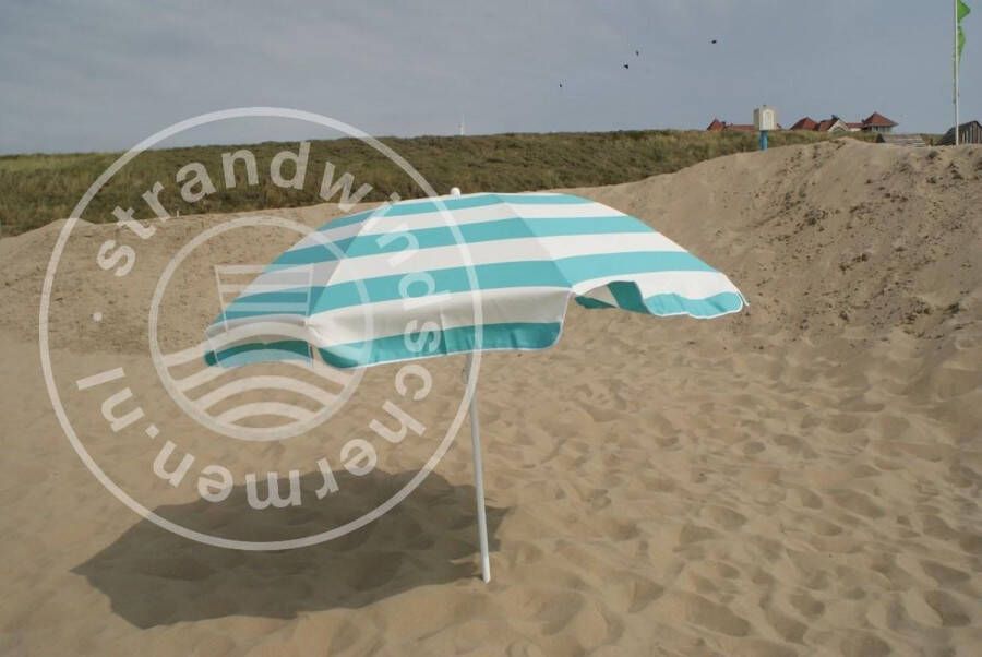 Strandwindschermen.nl Dralon Parasol Turquoise wit