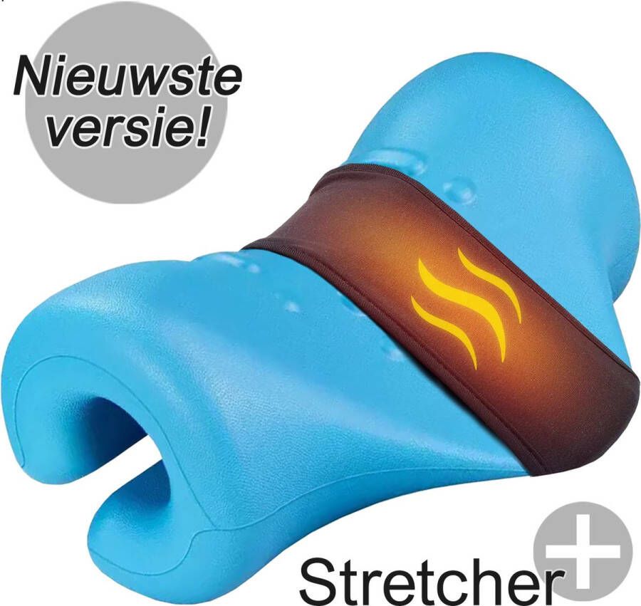Stretcher+ Nekstretcher met warmte Neck releaser Nekmassage Apparaat Nek massagekussen Voor Nek- Schouder- en Rugklachten – Verbeterde drukpunten – Medisch schuim