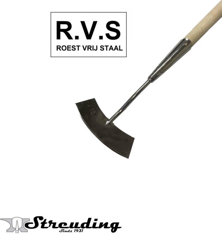Streuding Schoffel Roestvrij Staal ( RVS ) Rond model 16 cm met steel ArtNr.22872