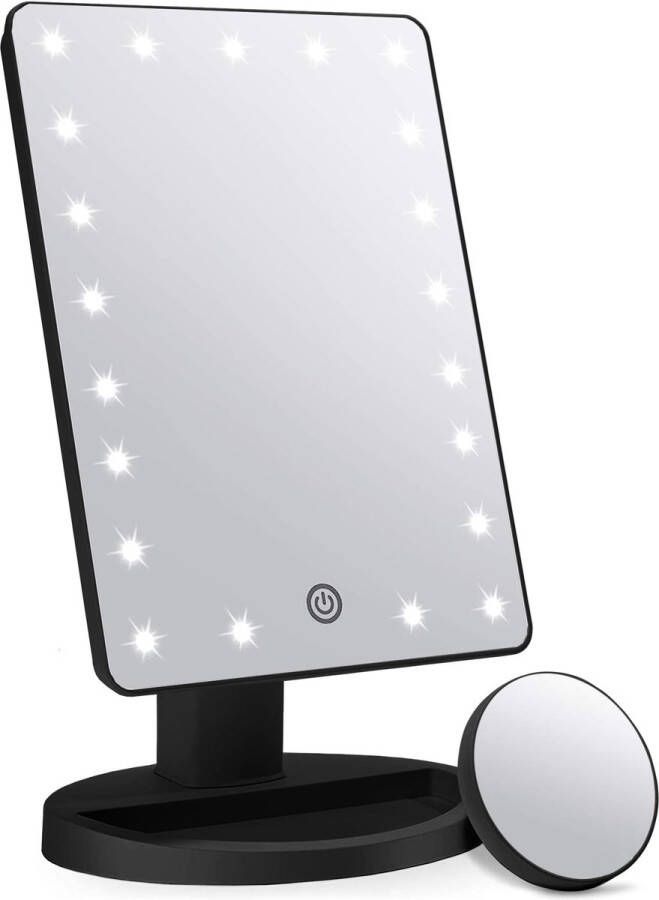 Strex Make Up Spiegel met LED verlichting 3 Verlichtingsmodus 1 10x Vergroting 360° Verstelbaar