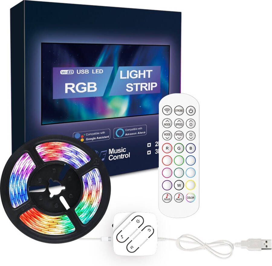Strificate LED Strip 2 meter TV Backlight USB LED Strip Gaming accessoires Verlichting