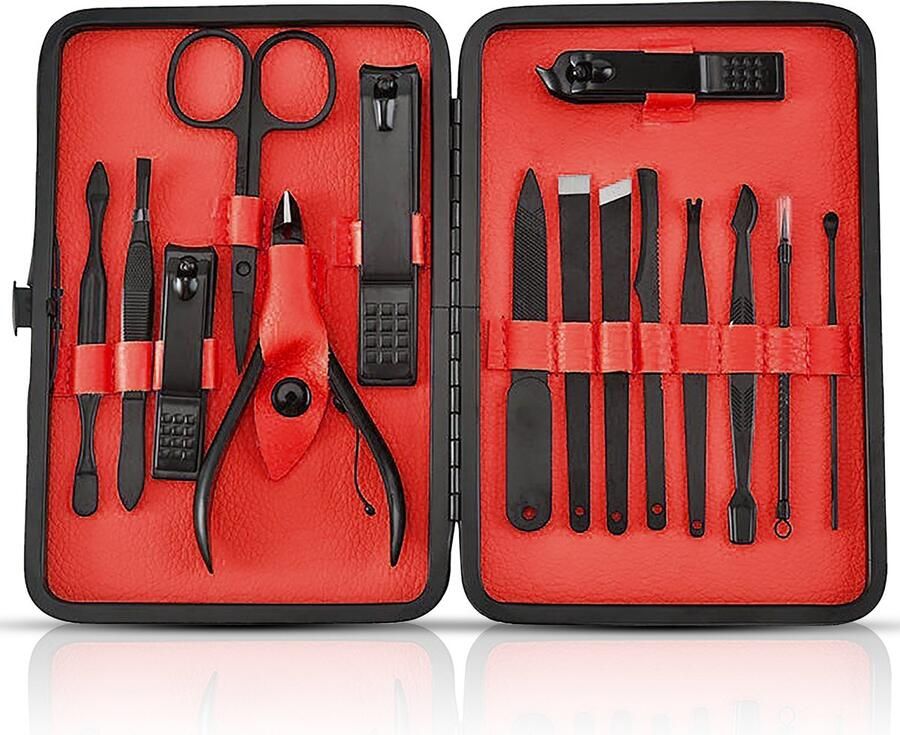 Strolox Luxe Manicure Set & Pedicure set met Nagelvijl Nageltang & Nagelknipper nagelset voor huidverzorging etui nagelschaar