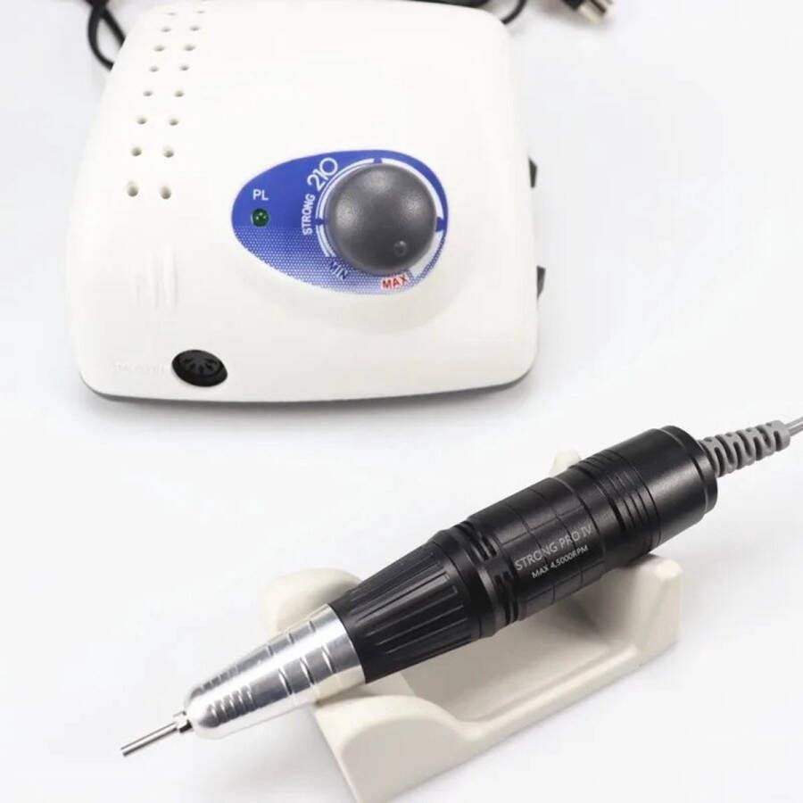 Strong 210 ShopEighty8 -Nagelfrees Nagelvijl Electrisch Electrische Nagelfrees Met Bitjes Manicure Set Electrisch 45000RPM Zwart