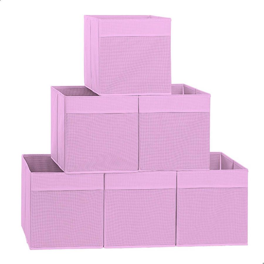 Struct Sense Kast Organizers Opbergmanden Opbergsysteem voor Kast Opbergboxen Roze 6 Stuks