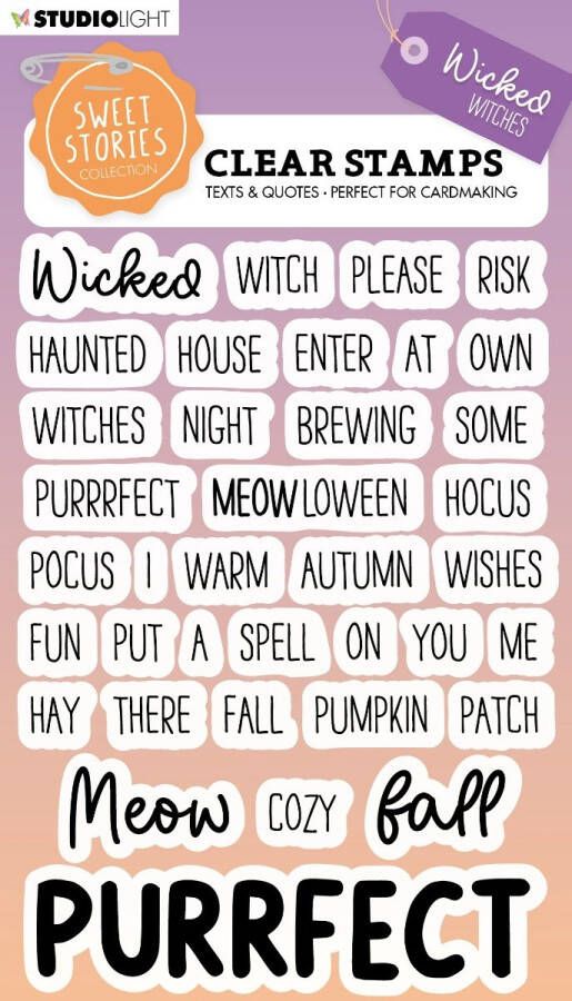 Studio Light Clear stamps A6 Sweet stories Quotes wicked witches nr. 548