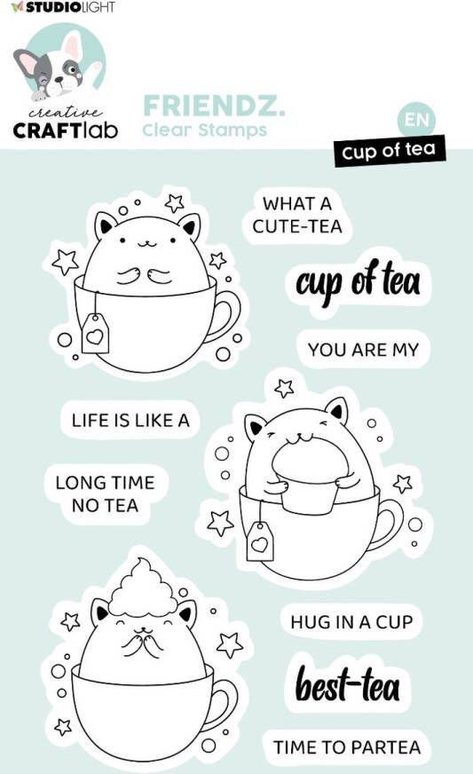 Studio Light Clear stamps Cup of tea Friendz nr. 553