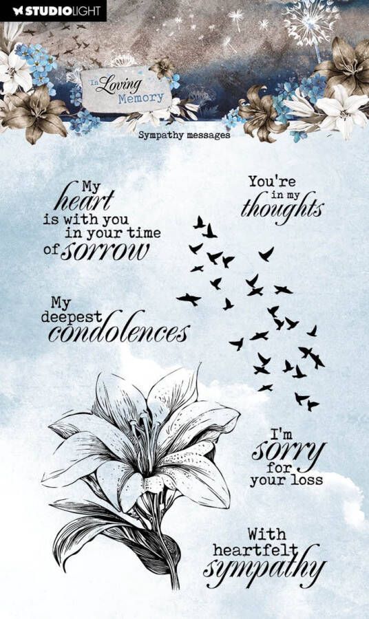 Studio Light Clear stamps Sympathy messages In loving memory nr. 560