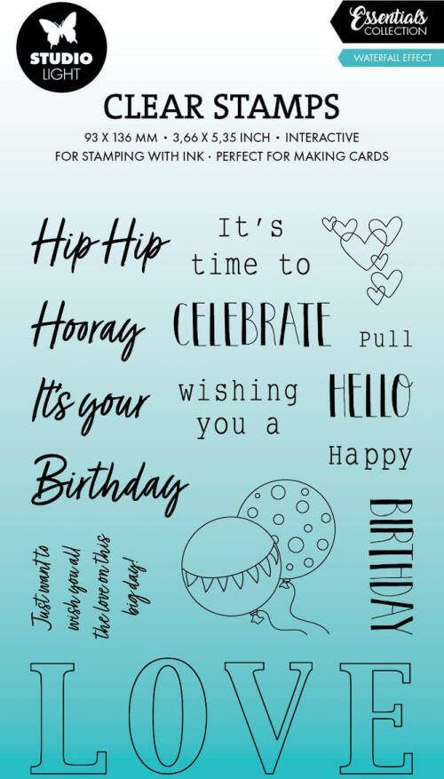 Studio Light Clear stamps Waterfall effect Essentials nr. 635