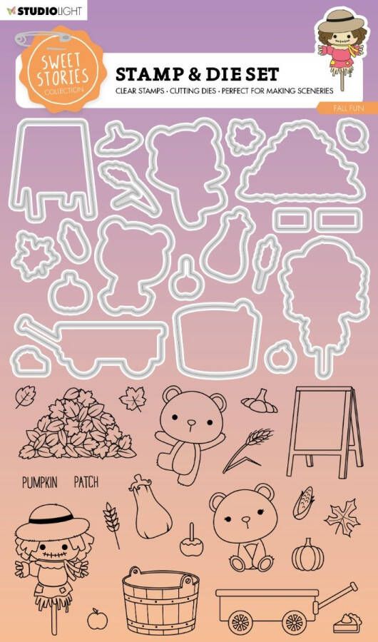 Studio Light Stamp & cutting die Sweet stories fall fun nr. 73