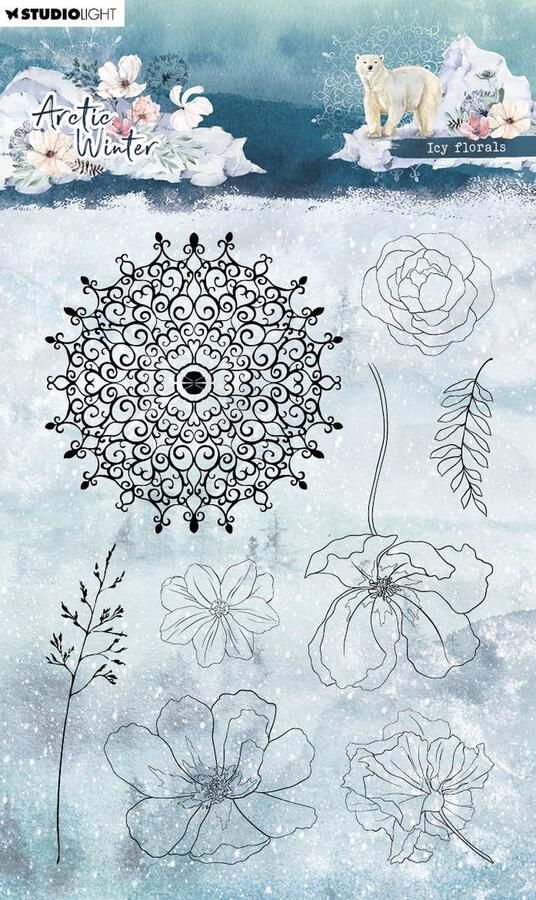 Studio Light Clear stamps Icy florals Arctic winter nr. 583