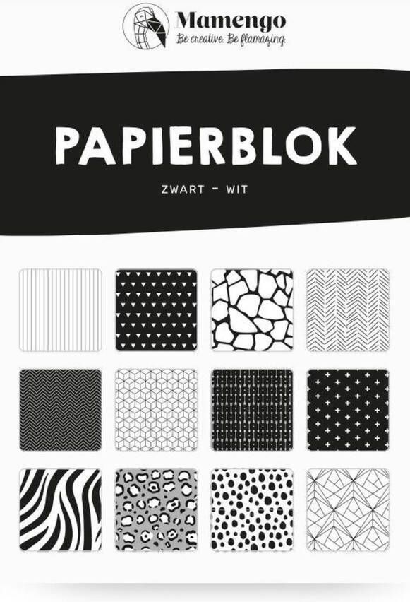 Studio Mamengo Papierblok Hobbykarton Zwart Wit A5