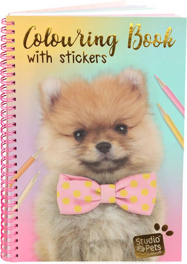 Studio Pets by Myrna Kleurboek met stickers Pomeriaan Puppy PomPom Studio Pets