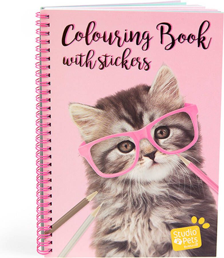 STUDIO PETS Kleurboek & stickerboek kleurplaat Met 28 katten kleurplaten en 5 stickervellen.