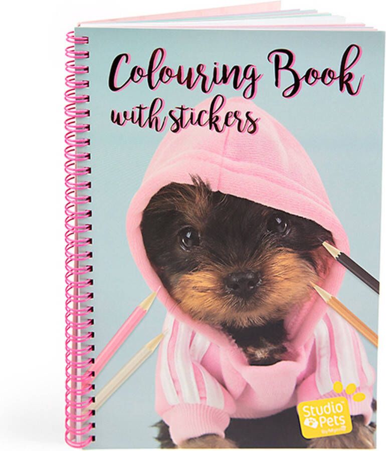 STUDIO PETS Kleurboek & stickerboek 28 honden kleurplaten en 5 stickervellen kleurplaat