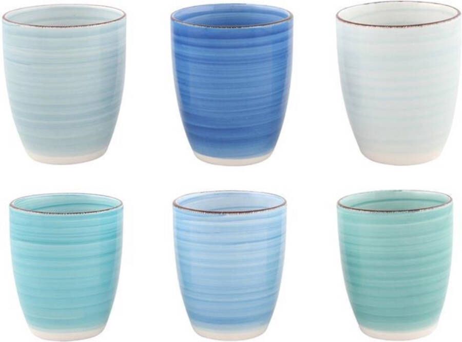 Studio Tavola Koffiemokken zonder oor Ocean Blue 34 cl 6 Stuks