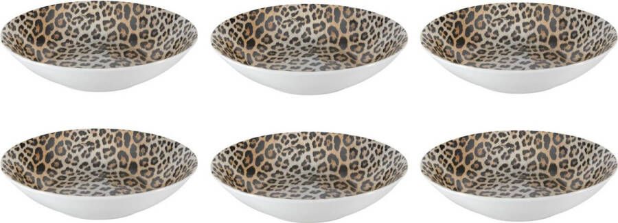 Studio Tavola Diepe Borden Leopard ø 21 cm 6 Stuks