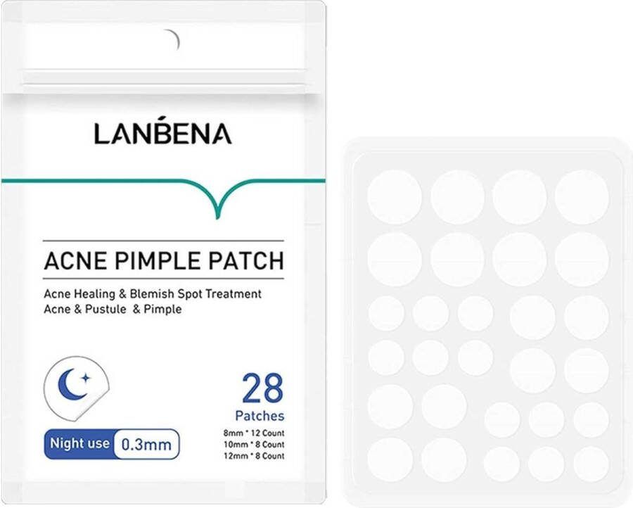 Stuyver Lanbéna Hydrocolloid patches Pimple Patches 0.3 mm dikte Acne Patch Pimpel Patch Acne Sticker Acne Patches Acnepleisters Snelle Puistjesbehandeling Hydrocolloïd Technologie Tea Tree Olie Onzichtbaar en Effectief