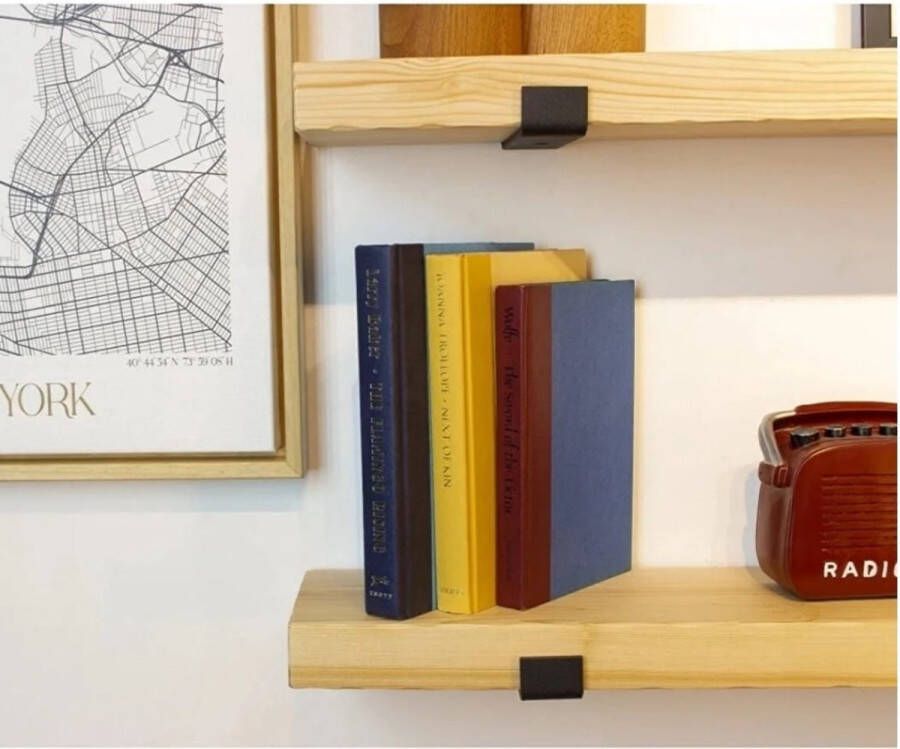 Stylewood Fotolijst -Wandplank 2 Set- 80 cm L -15cm B 4cm D