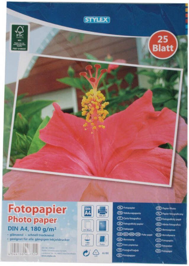 Stylex 25 vel fotopapier A4 180 g m3 40832