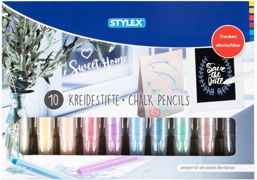 Stylex Raamstiften 10 Krijt Stiften Glas Stiften Porselein Stiften Afwasbare Stiften