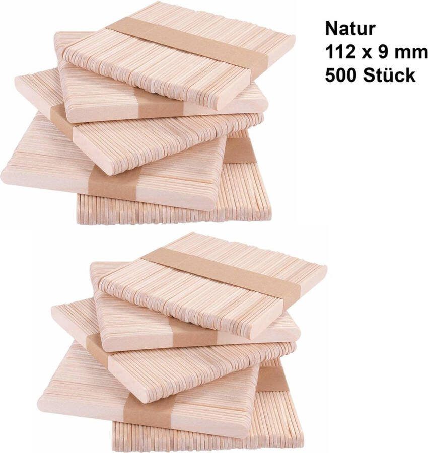 Südor 500 x Houten knutselstokjes 11 2 cm Houten stokjes houten ijsstokjes houten spatels houten stokjes knutselstokjes Houten hobbymaterialen (500 x 11 2 x 0 9)