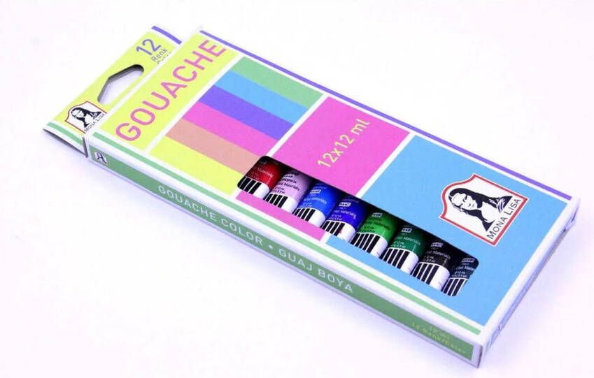 Südor Monalisa Gouache Colors Set 12 tubes van elk 12 ml wateroplosbare fijne gouache kleuren