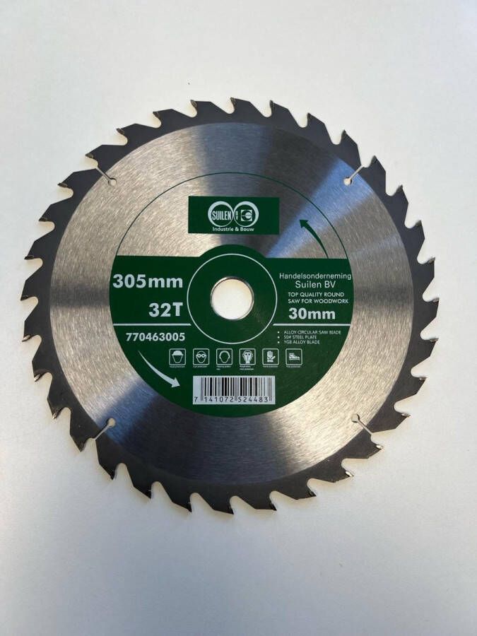 Suilen Zaagblad 305 mm x 32 Tanden Asgat 30mm voor o.a Hout