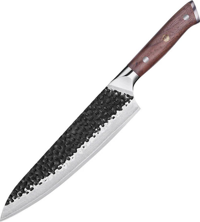 Sukara Koksmes Japans Damascus Mes 21 CM Walnoot Handvat Kurumi Editie