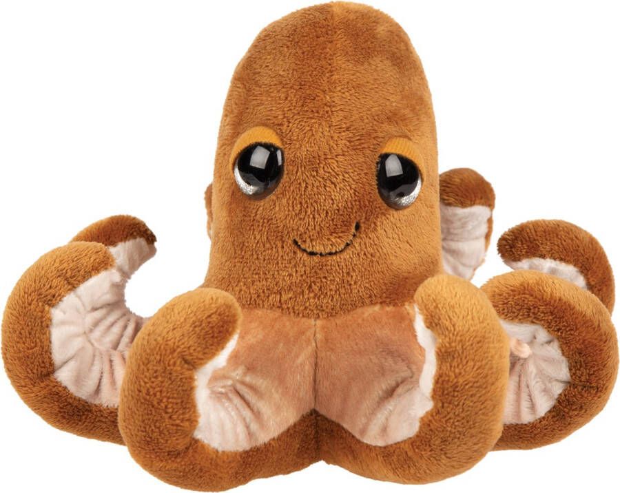 Suki Gifts pluche inktvis octopus knuffeldier cute eyes bruin 22 cm Knuffel zeedieren