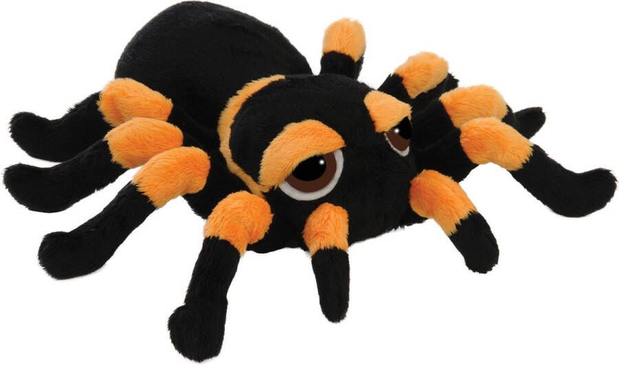 Suki gifts Pluche knuffel spin tarantula zwart oranje 22 cm speelgoed Knuffeldier