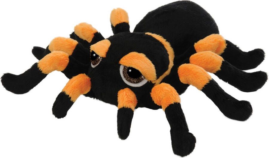 Suki gifts Pluche knuffel spin tarantula zwart oranje 33 cm speelgoed Knuffeldier
