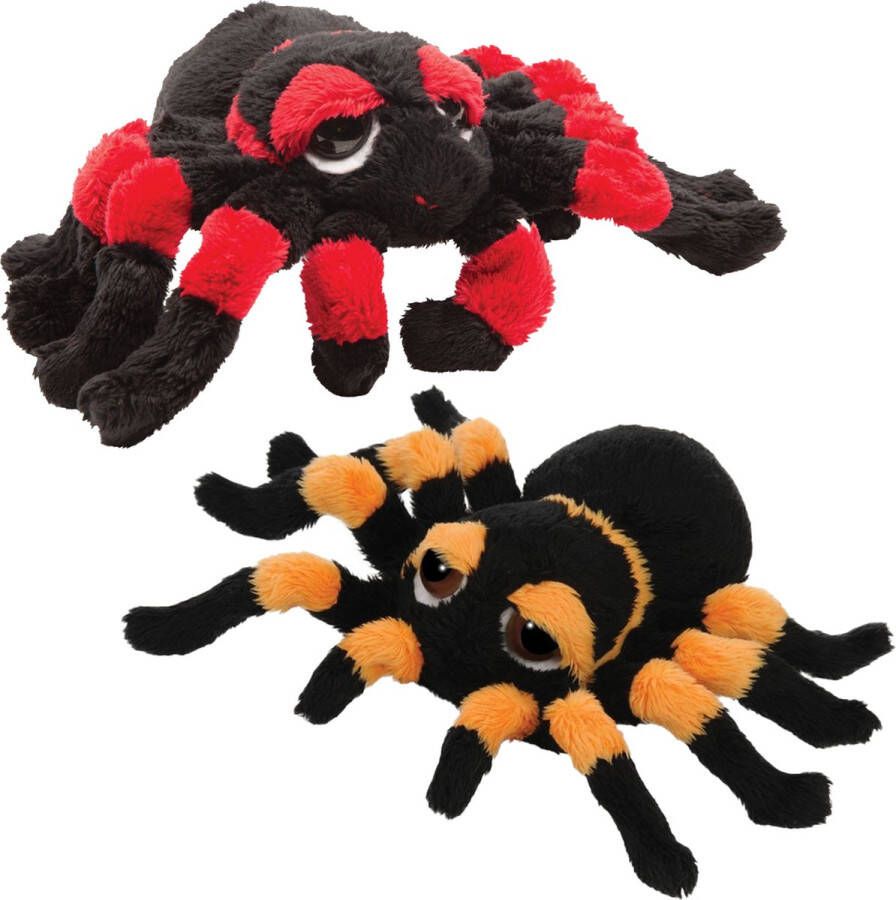 Suki gifts Pluche knuffel spinnen 2x stuks tarantulas 13 cm speelgoed Knuffeldier