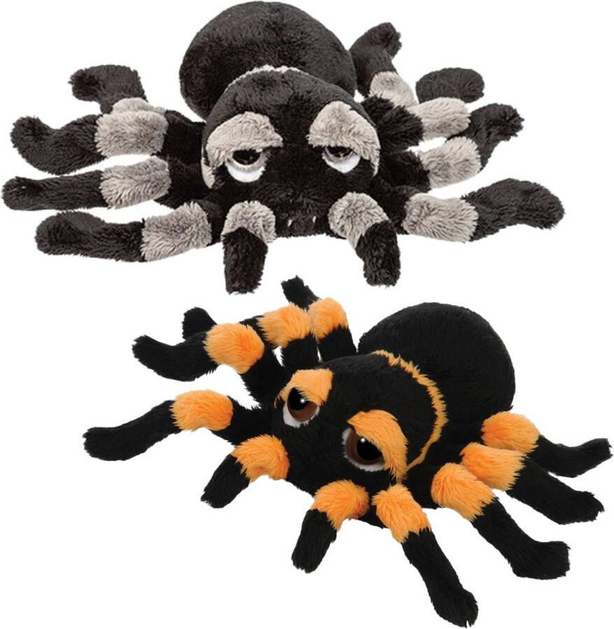 Suki gifts Pluche knuffel spinnen 2x stuks tarantulas 22 cm speelgoed Knuffeldier