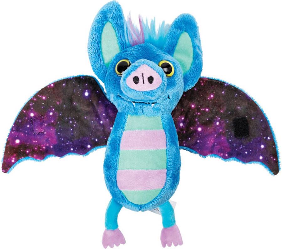 Suki Gifts Pluche knuffeldier vleermuis lichtblauw paars 17 cm speelgoed Knuffeldier