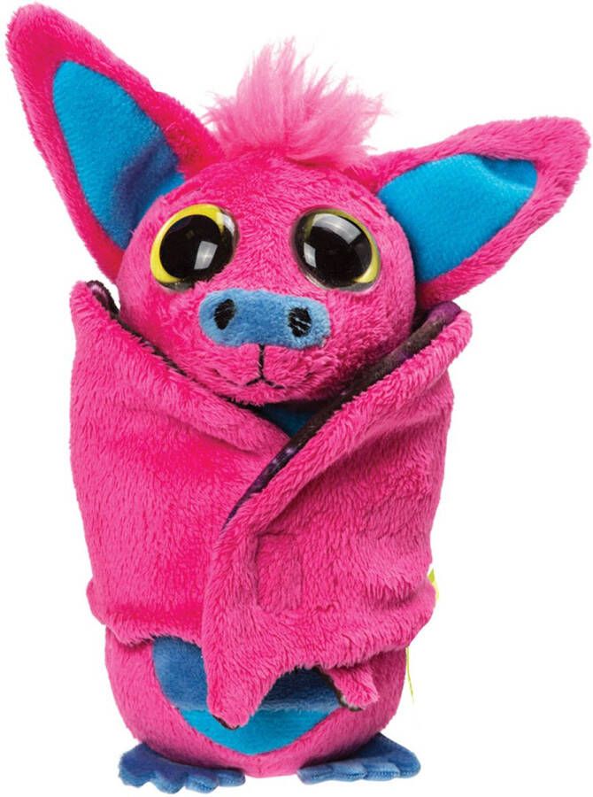 Suki Gifts Pluche knuffeldier vleermuis roze blauw 17 cm speelgoed Knuffeldier