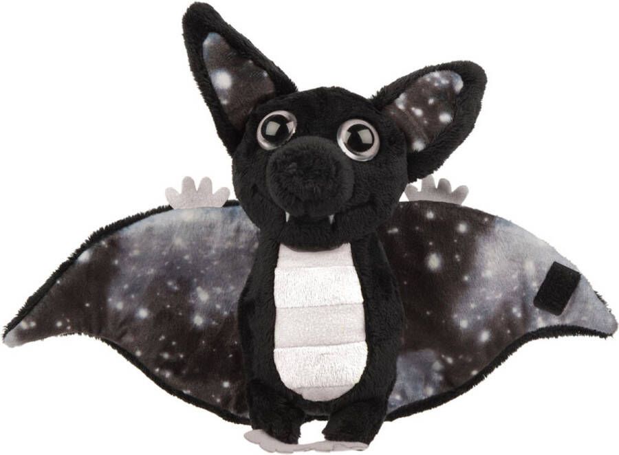 Suki Gifts Pluche knuffeldier vleermuis zwart wit 17 cm speelgoed Knuffeldier