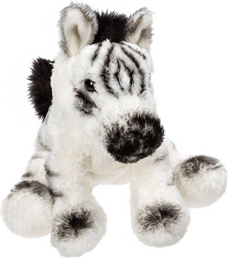 Suki Gifts Pluche knuffeldier Zebra wit zwart 13 cm safari thema speelgoed dieren