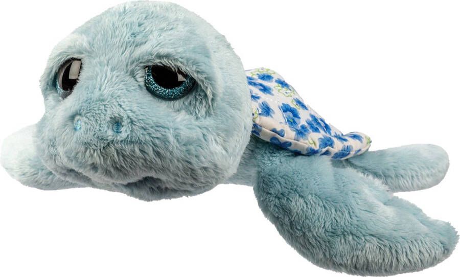 Suki Gifts pluche zeeschildpad Jules knuffeldier cute eyes blauw 24 cm Knuffel zeedieren