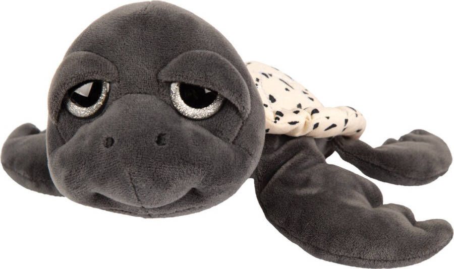 Suki Gifts pluche zeeschildpad Jules knuffeldier cute eyes donkergrijs 24 cm Knuffel zeedieren
