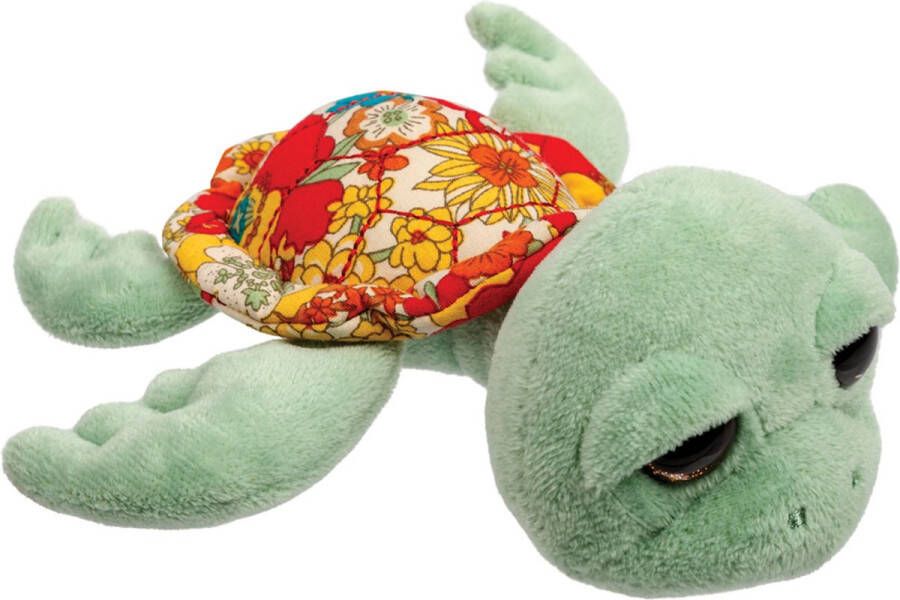 Suki Gifts pluche zeeschildpad Jules knuffeldier cute eyes lichtgroen 14 cm Knuffel zeedieren