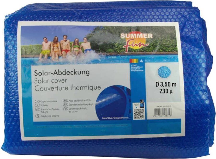 Summer Fun Zomerzwembadhoes solar rond 350 cm PE blauw