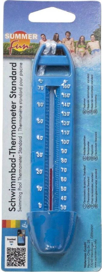 Summer Fun Zwembad drijvende thermometer blauw easy model
