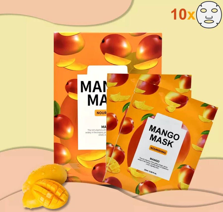 Summer Girl Sheet Mask Mango Gezichtsmasker 10 stuks
