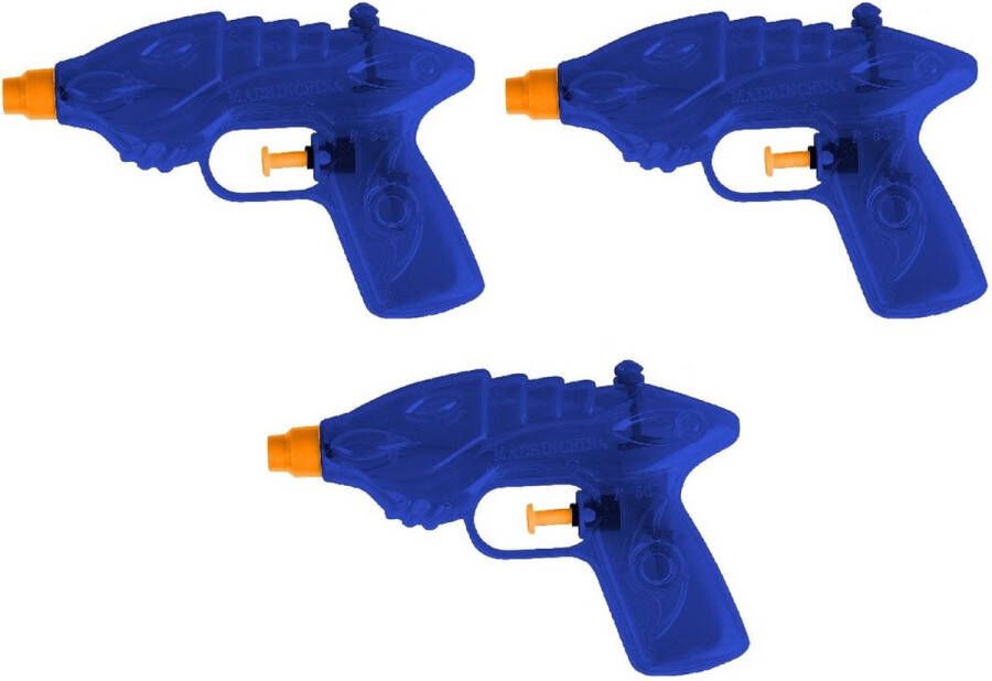 Summertime 3x Waterpistool waterpistolen blauw 16 5 cm Waterpistolen