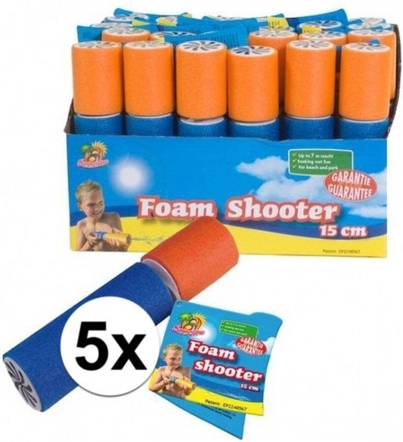 Summertime 5x stuks waterpistolen van foam 15 cm