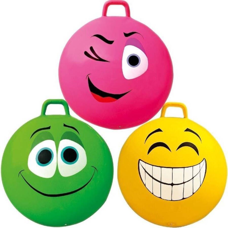 Summertime Skippybal smiley voor kinderen 65 cm buiten speelgoed Geel