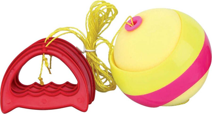 Summertime trekbalspel Splash Ball 12 cm geel rood