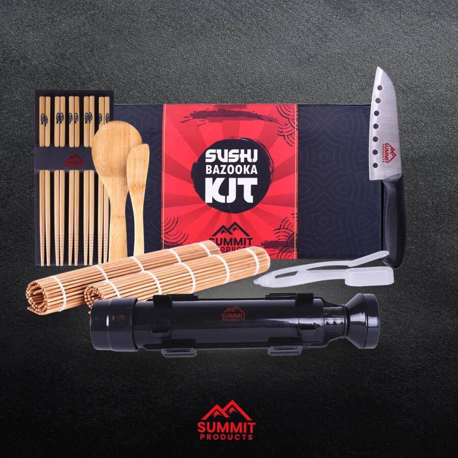 Summit Products Summit s Sushi Bazooka Kit- Sushi Maker Set- Sushi Kit- All In One Sushi Set- Inclusief online bereidingsgids- Zwart